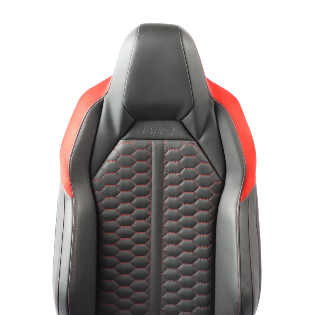 Audi RSQ3 F3 83A Sport Seat Front Left N/S Heated Leather Black Express Red - SKU 83A881805L - Part number 83A881805L