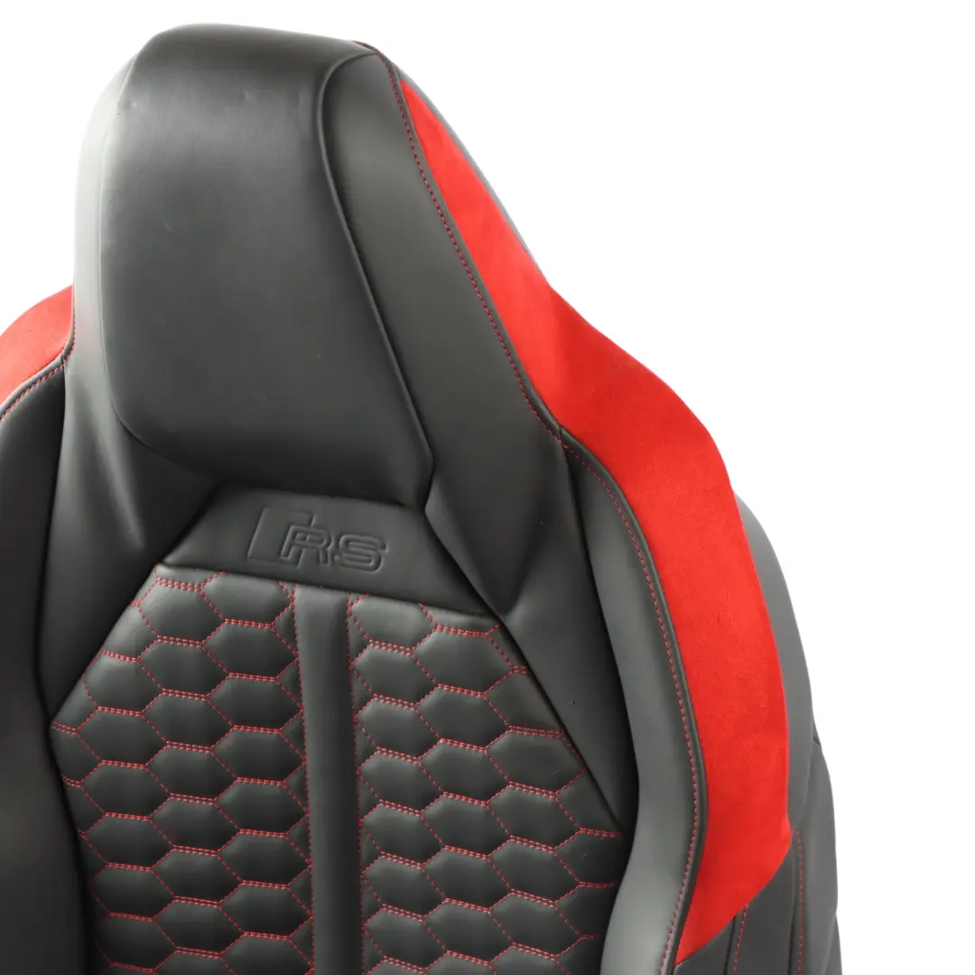 Audi RSQ3 F3 83A Sport Seat Front Left N/S Heated Leather Black Express Red - SKU 83A881805L - Part number 83A881805L