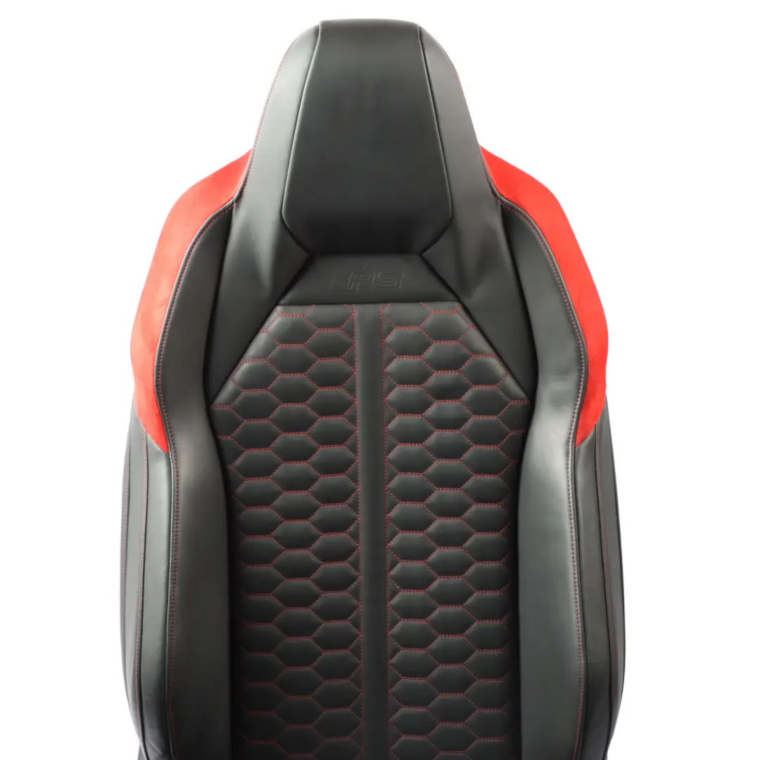 Audi RSQ3 F3 83A Sport Seat Front Right O/S Heated Leather Black Express Red - SKU 83A881806L - Part number 83A881806L