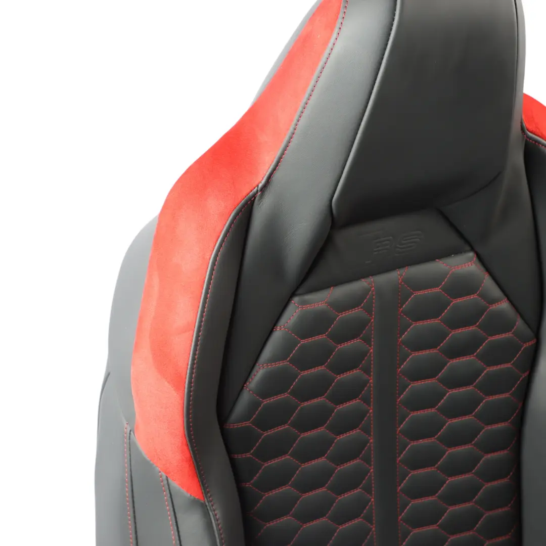 Audi RSQ3 F3 83A Sport Seat Front Right O/S Heated Leather Black Express Red - SKU 83A881806L - Part number 83A881806L