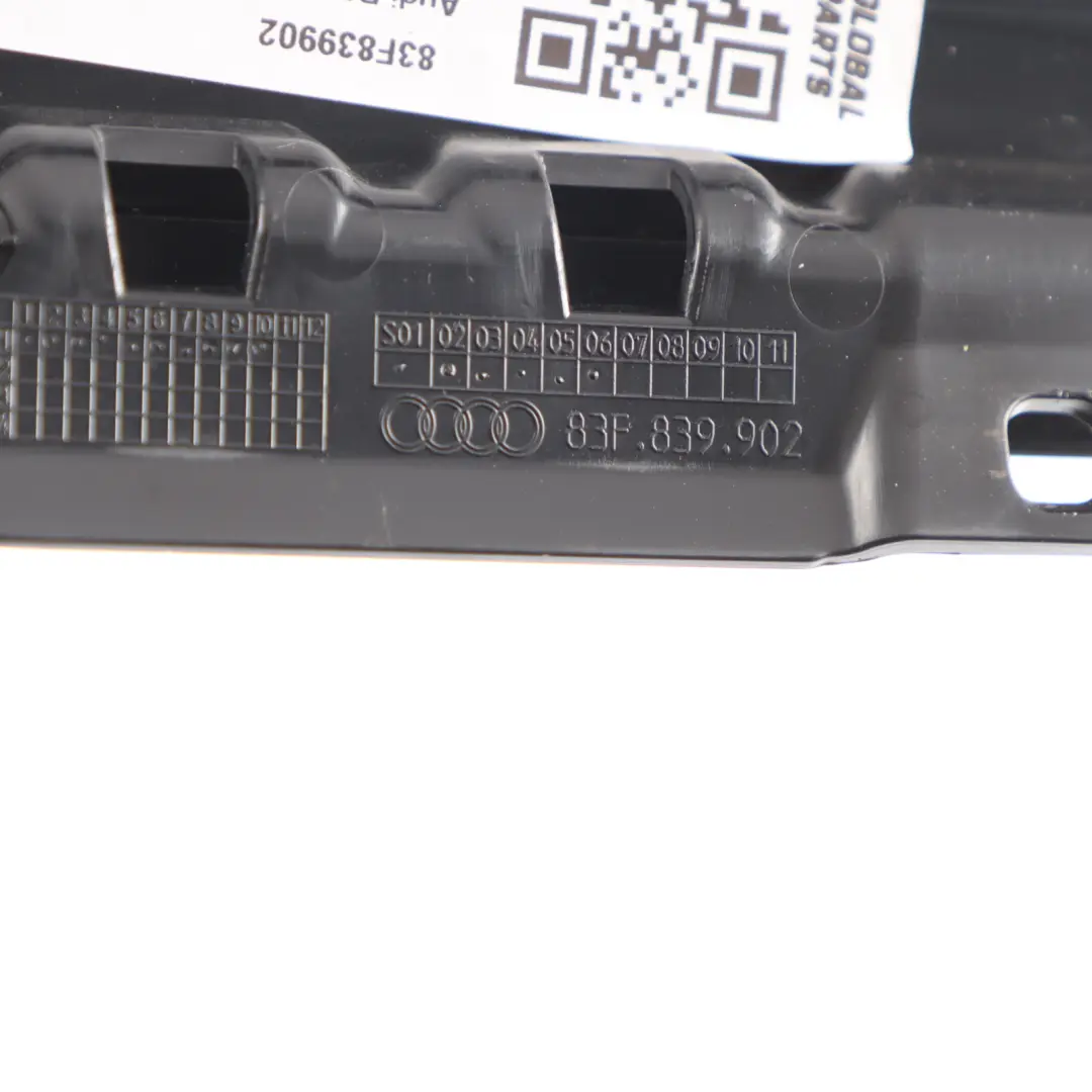 Molding Right O/N Trim Door B Pillar Gloss Black to Audi Q3 F3 Rear with Part number 83F839902 Audi Q3 F3 Rear Molding Right O/N Trim Door B Pillar Gloss Black - SKU 83F839902 - Part number 83F839902