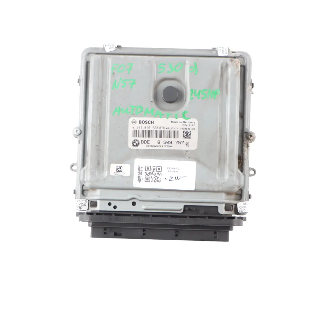 N57 245HP Engine ECU Kit DDE CAS4 Key Automatic to BMW F07 530d F01 730d with Part number 8509757 BMW F07 530d F01 730d N57 245HP Engine ECU Kit DDE CAS4 Key Automatic - SKU 8509757-2 - Part number 8509757