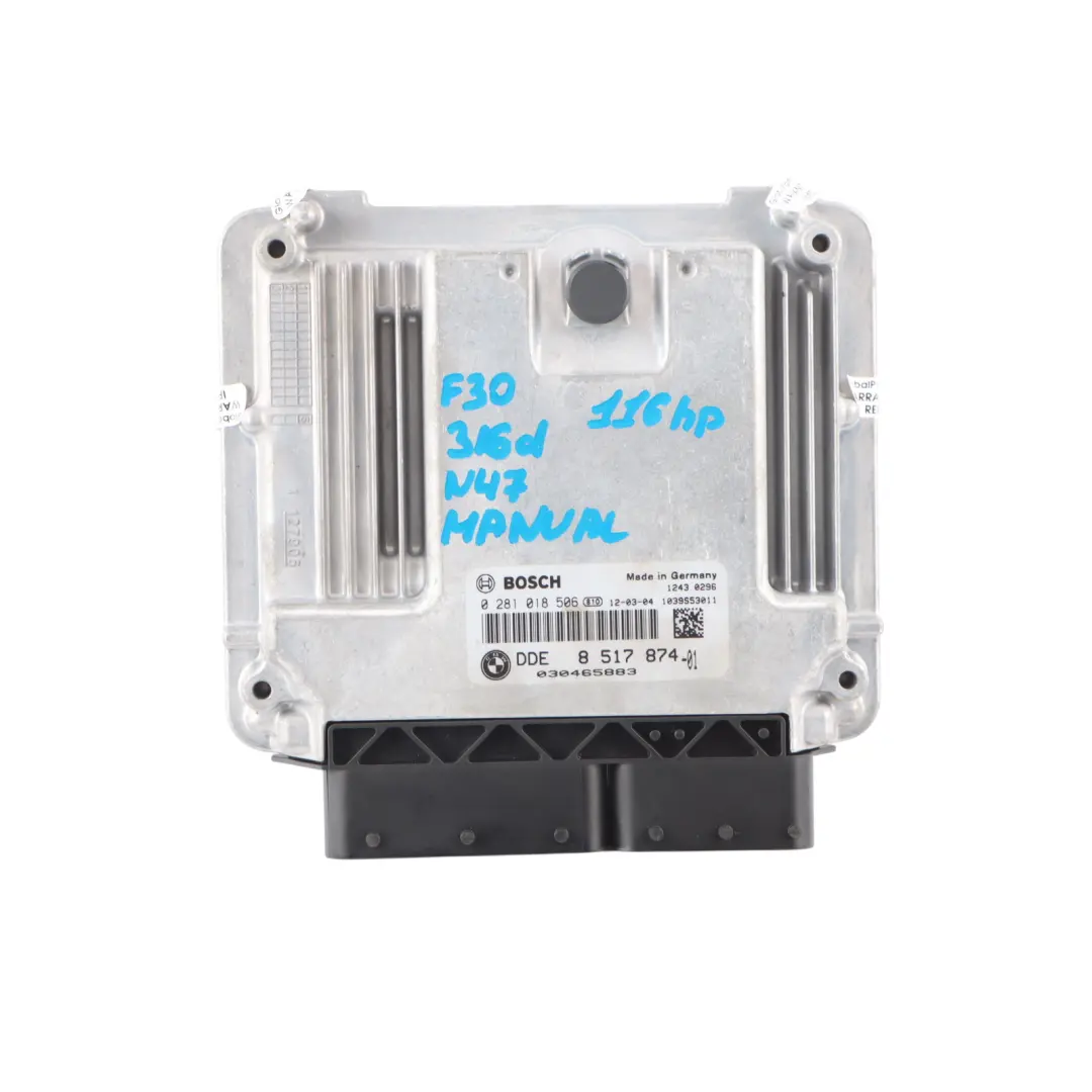 N47N 116HP ECU Kit DDE + Key + FEM + Lock Manual to BMW F20 F21 116d with Part number 8517874 BMW F20 F21 116d N47N 116HP ECU Kit DDE + Key + FEM + Lock Manual - SKU 8517874-7 - Part number 8517874