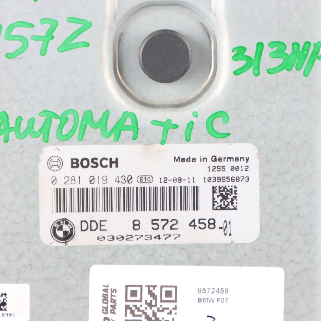 BMW F07 GT 535d N57Z 313HP Engine ECU Kit DDE 8572006 CAS4 + Key Automatic - SKU 8572458 - Part number 8572458
