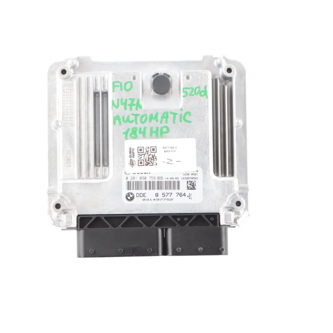 BMW F10 F11 520d Diesel N47N 184HP ECU Kit DDE Key + CAS4 Automatic - SKU 8577764-2 - Part number 8577764
