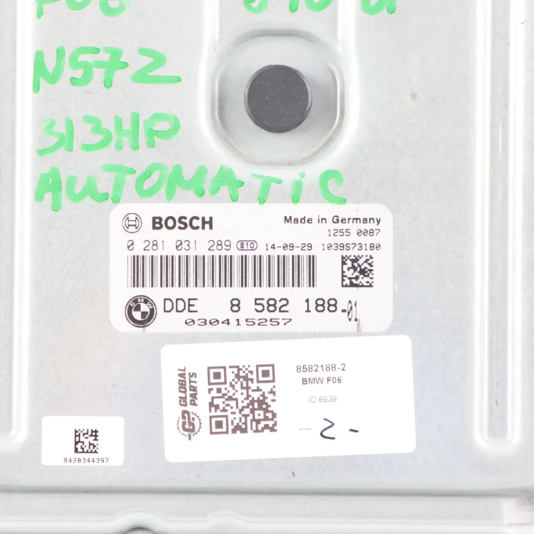 BMW F06 640d N57Z 313HP Engine Unit ECU Kit DDE CAS4 + Key Automatic - SKU 8582188-2 - Part number 8582188