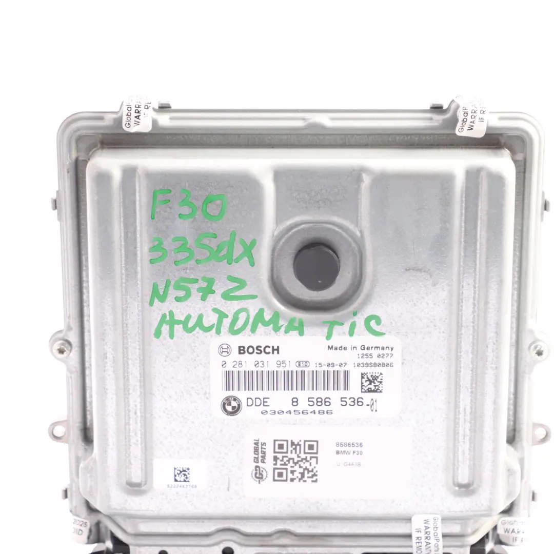 335dX 435dX 535dX N57Z 313HP Control Unit ECU DME to BMW F10 F30 F32 LCI with Part number 8586536 BMW F10 F30 F32 LCI 335dX 435dX 535dX N57Z 313HP Control Unit ECU DME - SKU 8586536 - Part number 8586536