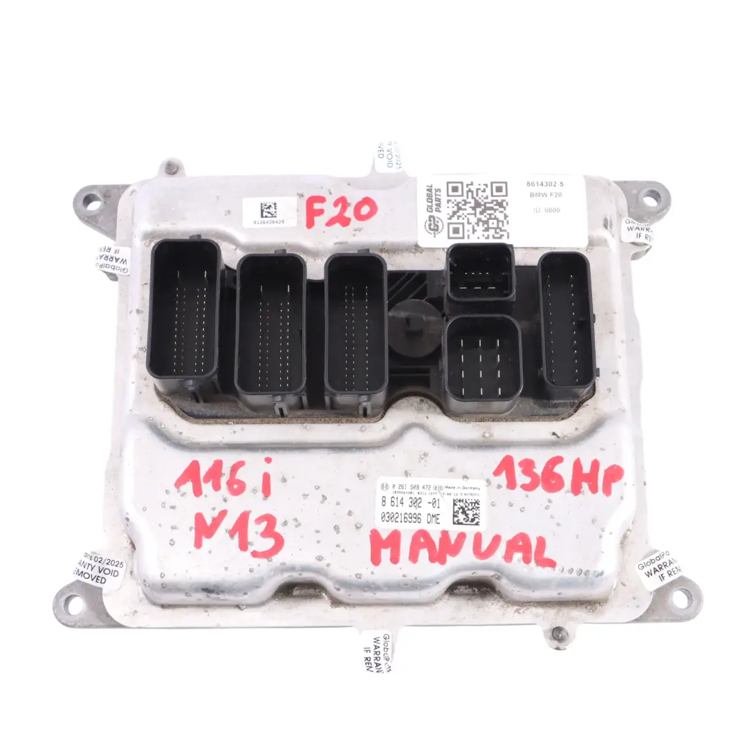  KIT ECU Moteur BMW F20 F30 116I 316I N13 136HP DME + FEM + 2 Clés Manual - SKU 8614302-5 - Numéro de pièce 8614302