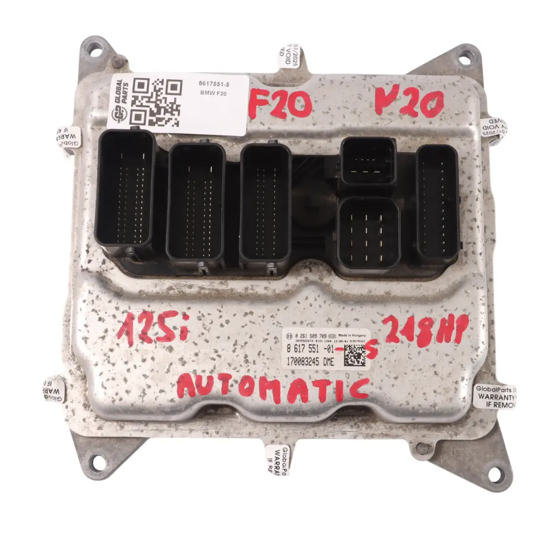  Kit d'unité contrôl ECU BMW F20 F21 125i N20 218HP DDE Clé FEM Automatic - SKU 8617551-5 - Numéro de pièce 8617551