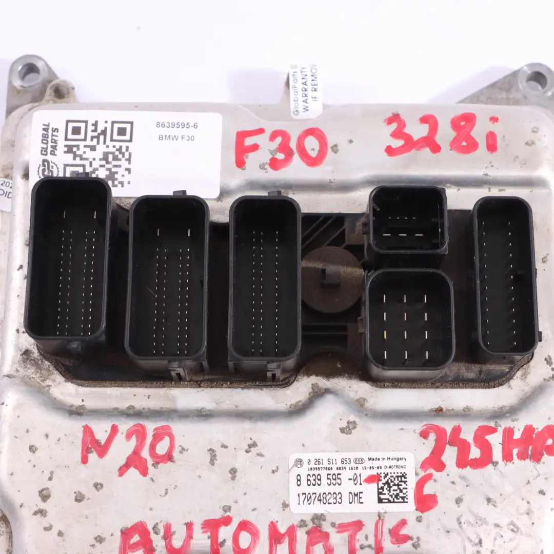 BMW F30 328I F32 428I N20 245 PS Motoreinheit ECU Kit DME Schlüssel FEM - SKU 8639595-6 - Teilenummer 8639595