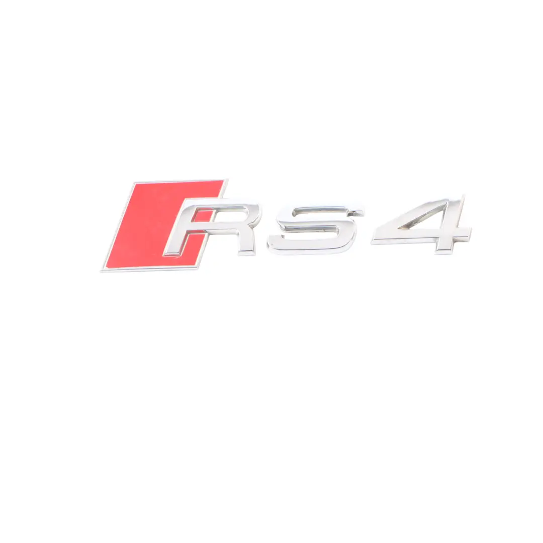 Audi RS4 B8 Rear Hatch Bootlid Emblem Tailgate Logo Badge Label Chrome - SKU 8D9853740 - Part number 8D9853740