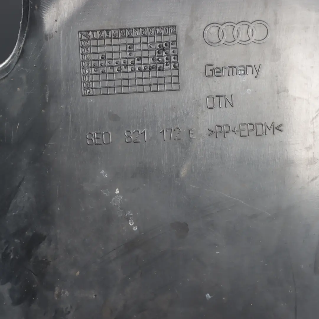 Arch Liner Trim Panel Cover Front Right O/S to Audi A4 B7 Wheel with Part number 8E0821172F Audi A4 B7 Wheel Arch Liner Trim Panel Cover Front Right O/S - SKU 8E0821172F - Part number 8E0821172F