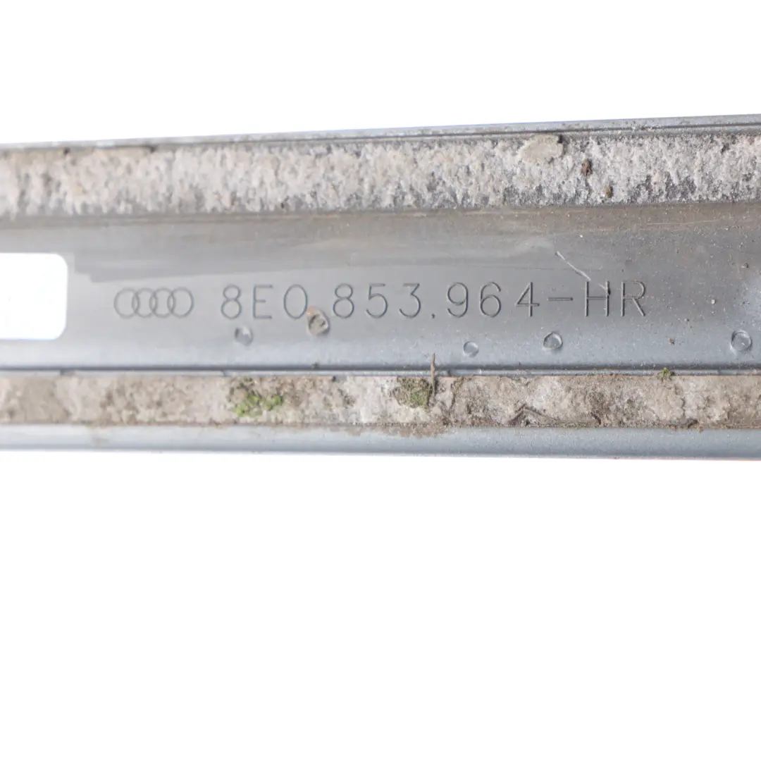 Door Strip S line Moulding Right O/S Dolphin Grey X7Z to Audi A4 B7 Rear with Part number 8E0853964 Audi A4 B7 Rear Door Strip S line Moulding Right O/S Dolphin Grey X7Z - SKU 8E0853964-DGM - Part number 8E0853964