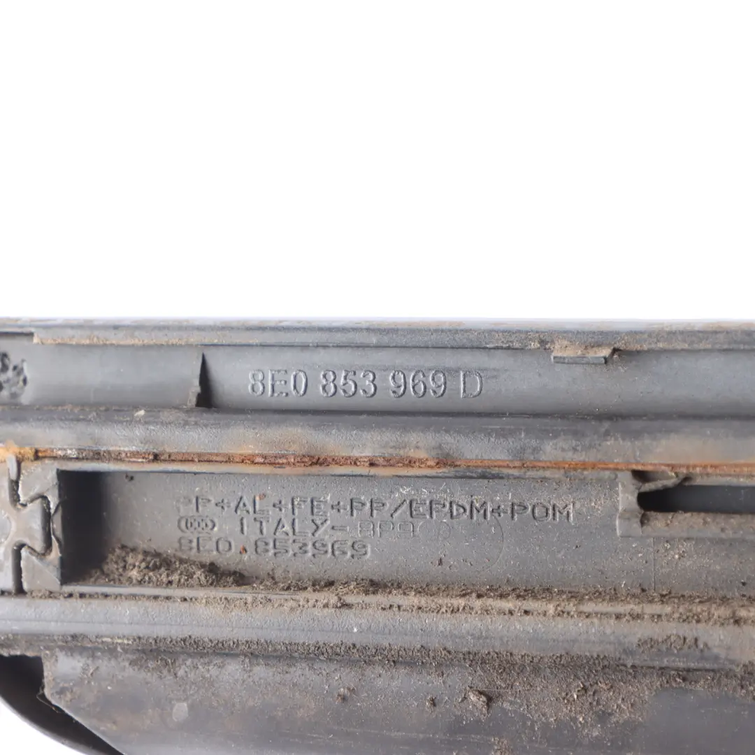 Door Lower Strip Moulding Left N/S Dolphin Grey X7Z to Audi A4 B7 Rear with Part number 8E0853969D Audi A4 B7 Rear Door Lower Strip Moulding Left N/S Dolphin Grey X7Z - SKU 8E0853969D-DGM - Part number 8E0853969D