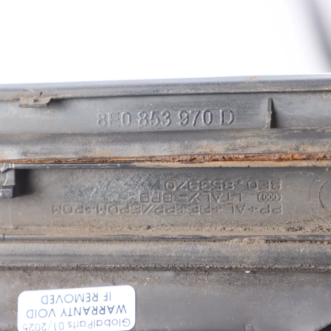 Door Lower Strip Moulding Right O/S Dolphin Grey X7Z to Audi A4 B7 Rear with Part number 8E0853970D Audi A4 B7 Rear Door Lower Strip Moulding Right O/S Dolphin Grey X7Z - SKU 8E0853970D-DGM - Part number 8E0853970D