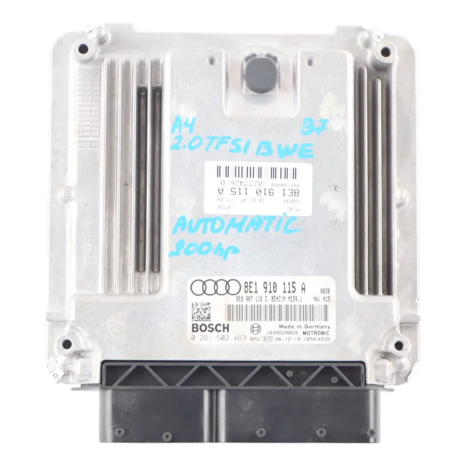 Audi A4 B7 Calculateur Moteur Quattro 2.0 TFSI 200 Ch BWE - SKU 8E1910115A - Numéro de pièce 8E1910115A
