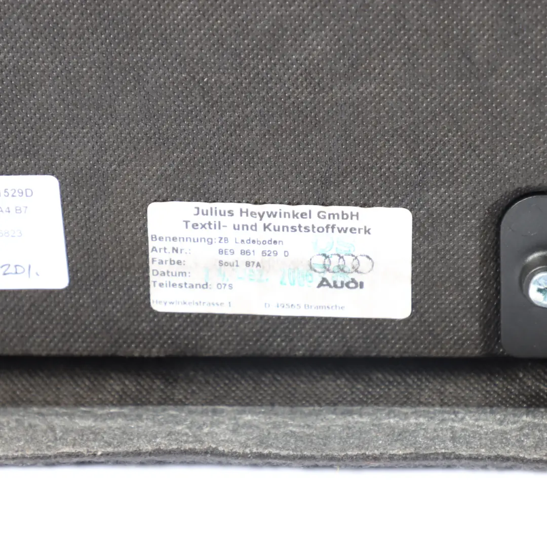 Audi A4 B7 Avant Trunk Mat Boot Floor Carpet Soul Black - SKU 8E9861529D - Part number 8E9861529D