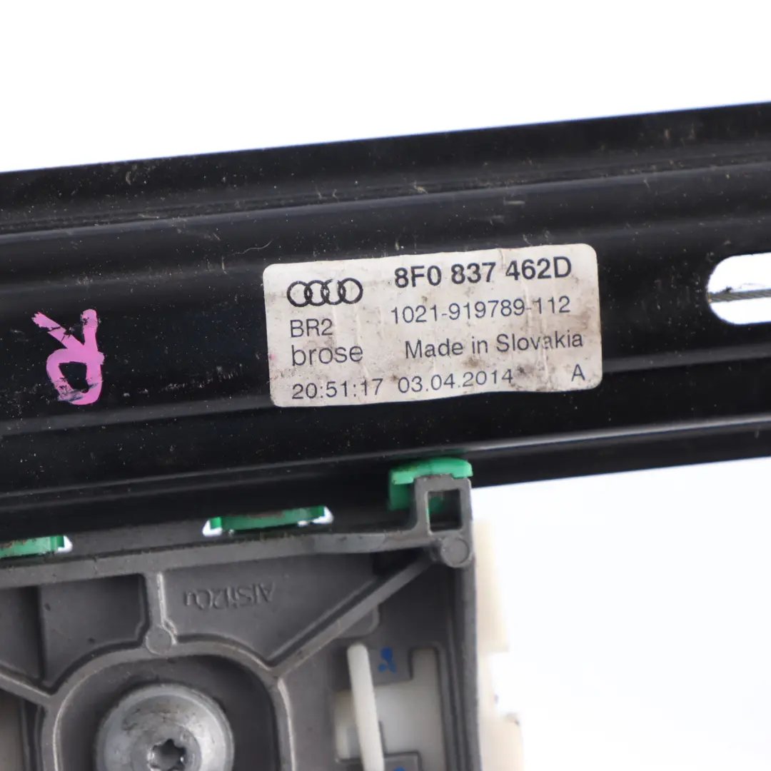Audi A5 8F Convertible Door Window Lifter Mechanism Front Right O/S - SKU 8F0837462D - Part number 8F0837462D