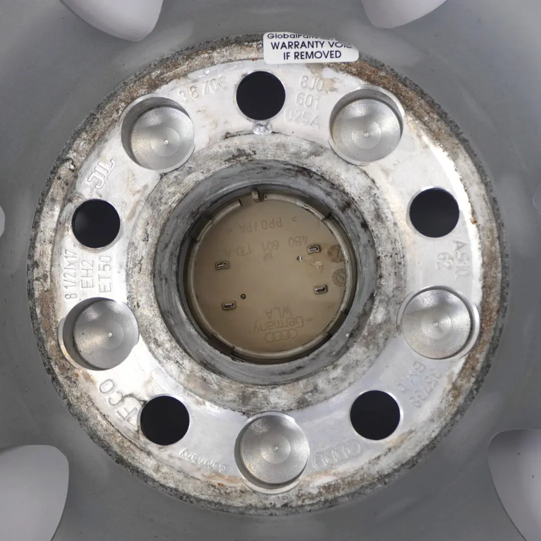 Audi TT Felga Aluminiowa Srebrna 17" ET:50 8,5J - SKU 8J0601025A-1 - Numer Części 8J0601025A