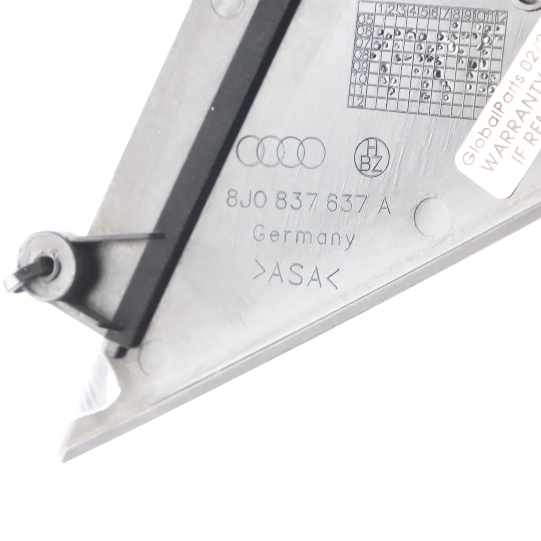 Audi TT 8J Rivestimento porta anteriore triangolo sinistro nero - SKU 8J0837637A - Numero di parte 8J0837637A
