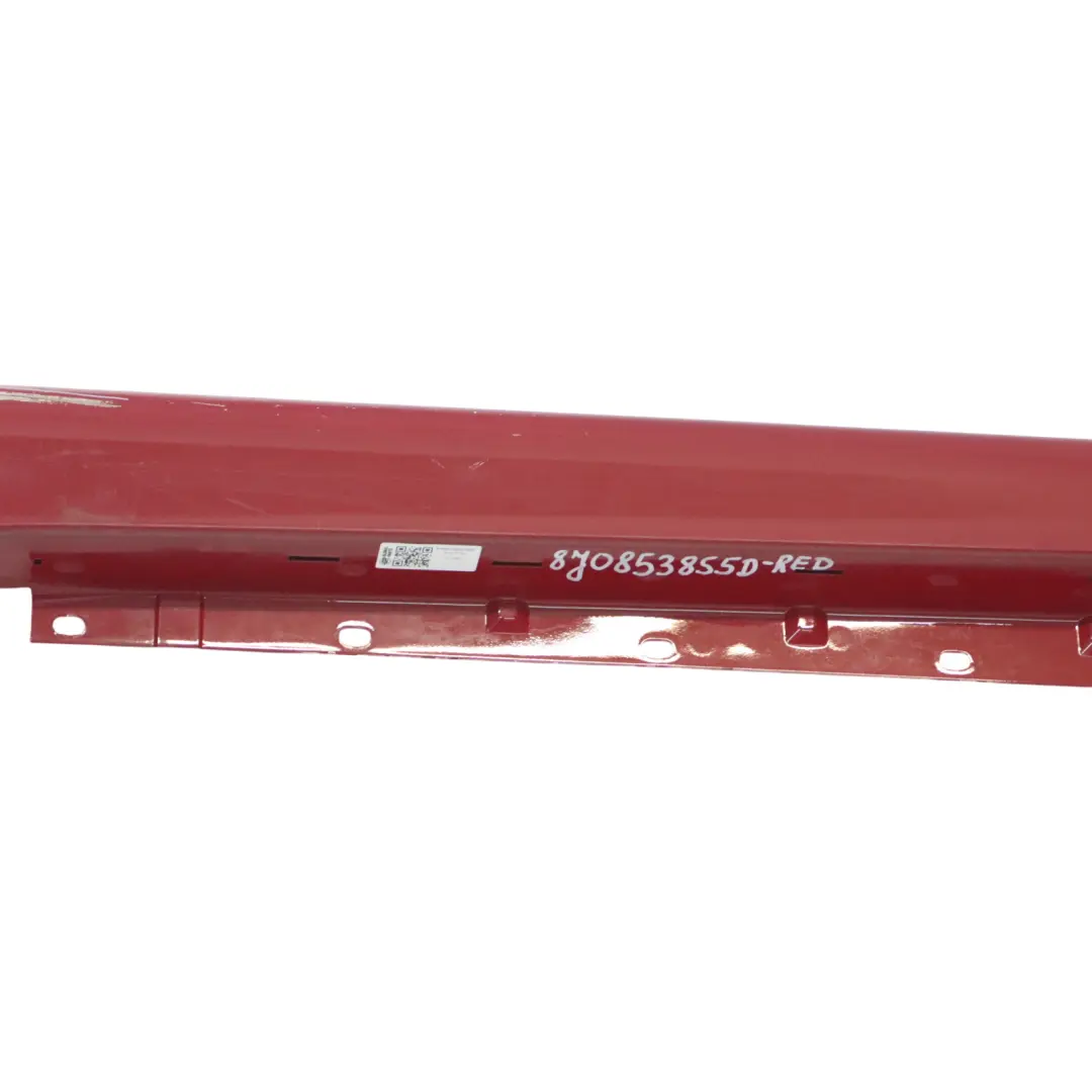 Faldón lateral para umbral derecho pintado individualmente en rojo para Audi TT 8J con número de pieza 8J0853855D Audi TT 8J Faldón lateral para umbral derecho pintado individualmente en rojo - SKU 8J0853855D-RED - Número de pieza 8J0853855D