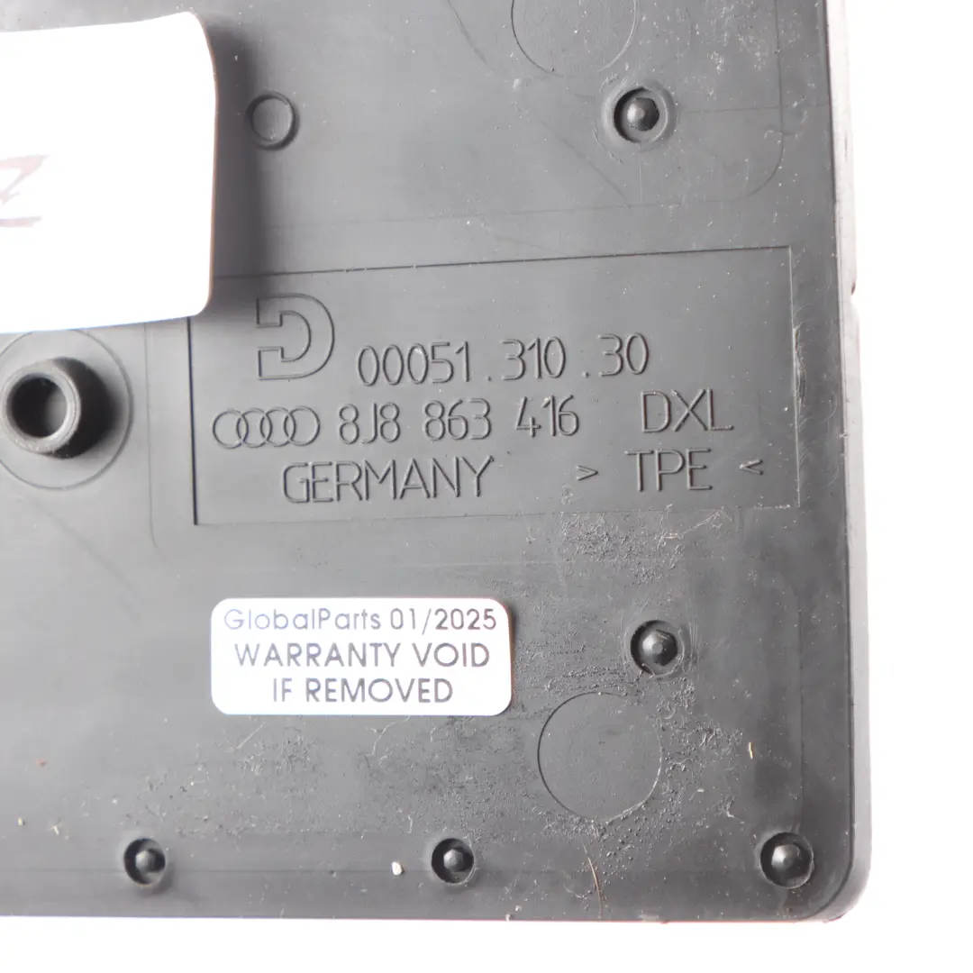 Audi TT 8J Alfombrilla Goma Negra Para Consola Central Delantera - SKU 8J8863416 - Número de pieza 8J8863416