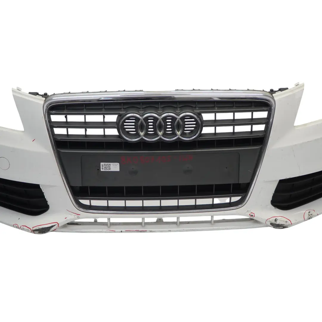 Audi A4 B8 Front Bumper Trim Panel Cover Ibis White - Y9C - SKU 8K0807105-IWH - Part number 8K0807105