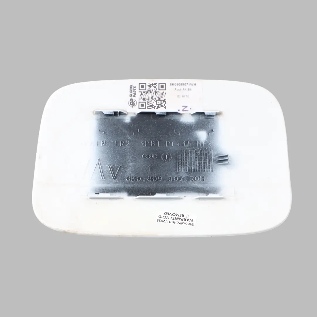 Audi A4 B8 Fuel Filler Flap Tank Cap Cover Ibis White - Y9C - SKU 8K0809907-IWH - Part number 8K0809907