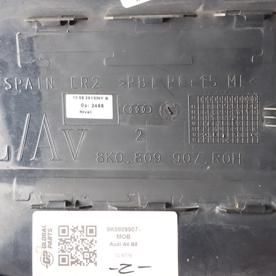  Tapa del depósito de combustible Audi A4 B8 Brilliant Black - LY9B - SKU 8K0809907-MOB - Número de pieza 8K0809907