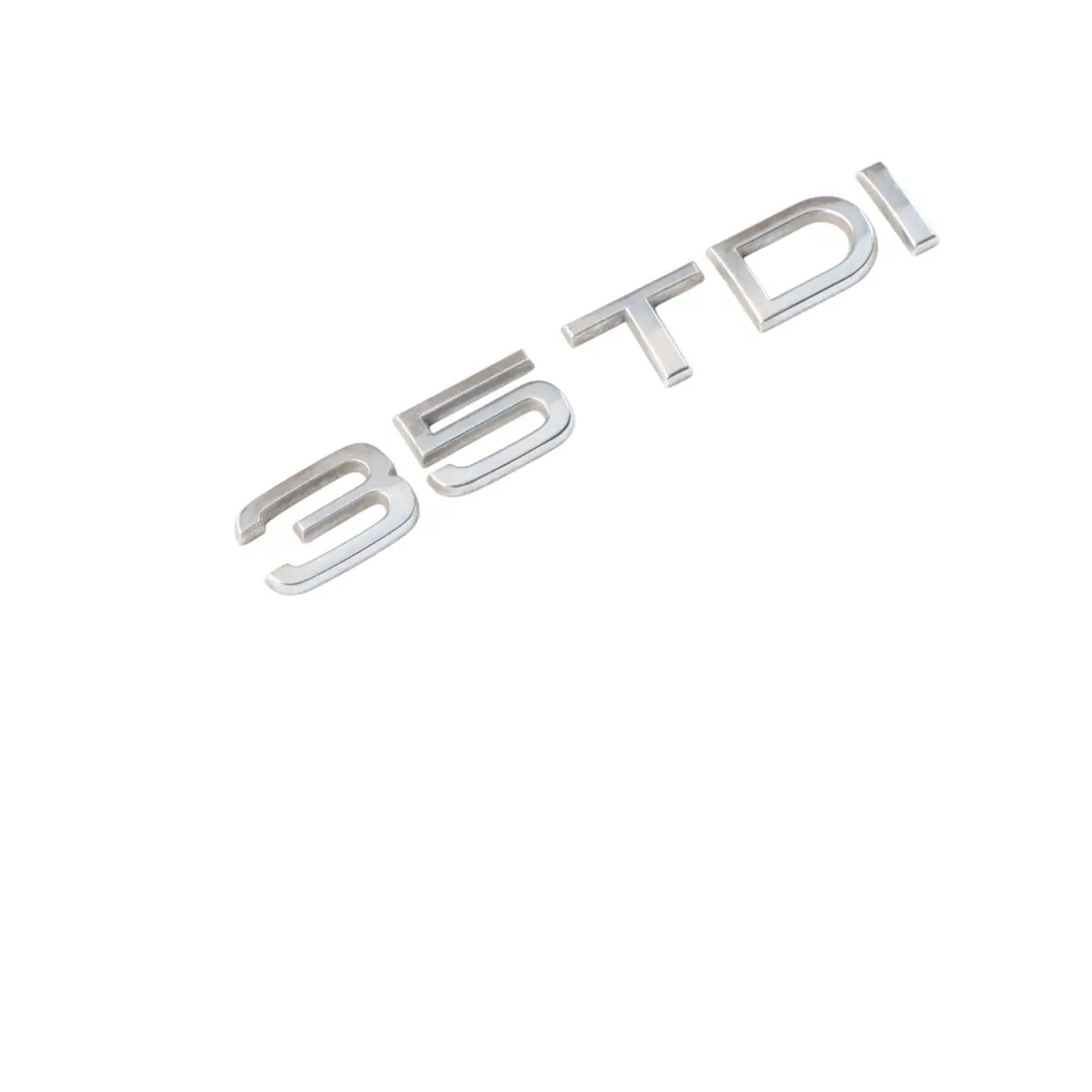 Emblem Lettering 35 TDI Chrome to Audi A3 8V A4 B8 Diesel Rear Logo with Part number 8K0853744D Audi A3 8V A4 B8 Diesel Rear Logo Emblem Lettering 35 TDI Chrome - SKU 8K0853744D - Part number 8K0853744D