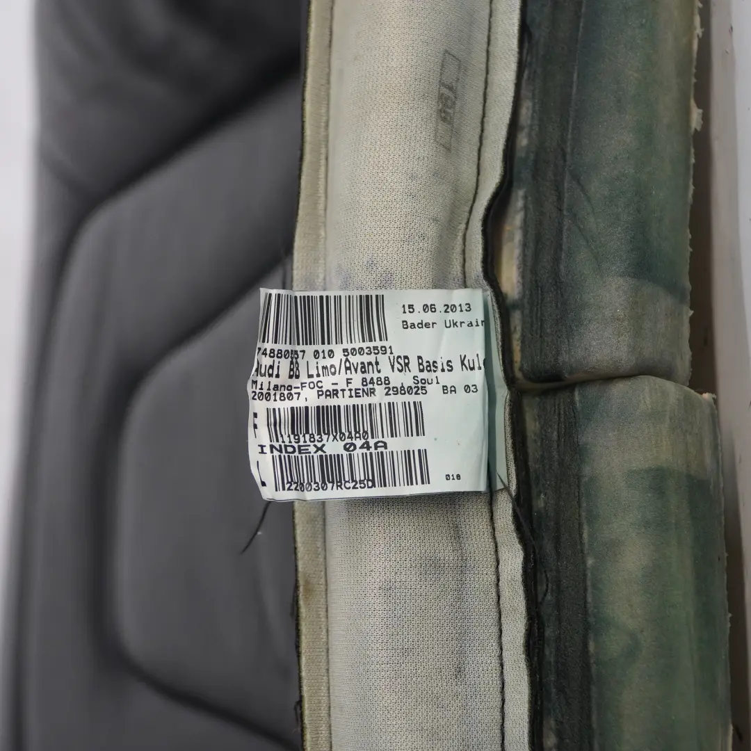 Audi A4 B8 Siedzisko Fotela Przód Prawy Skóra - SKU 8K0881406BH - Numer Części 8K0881406BH