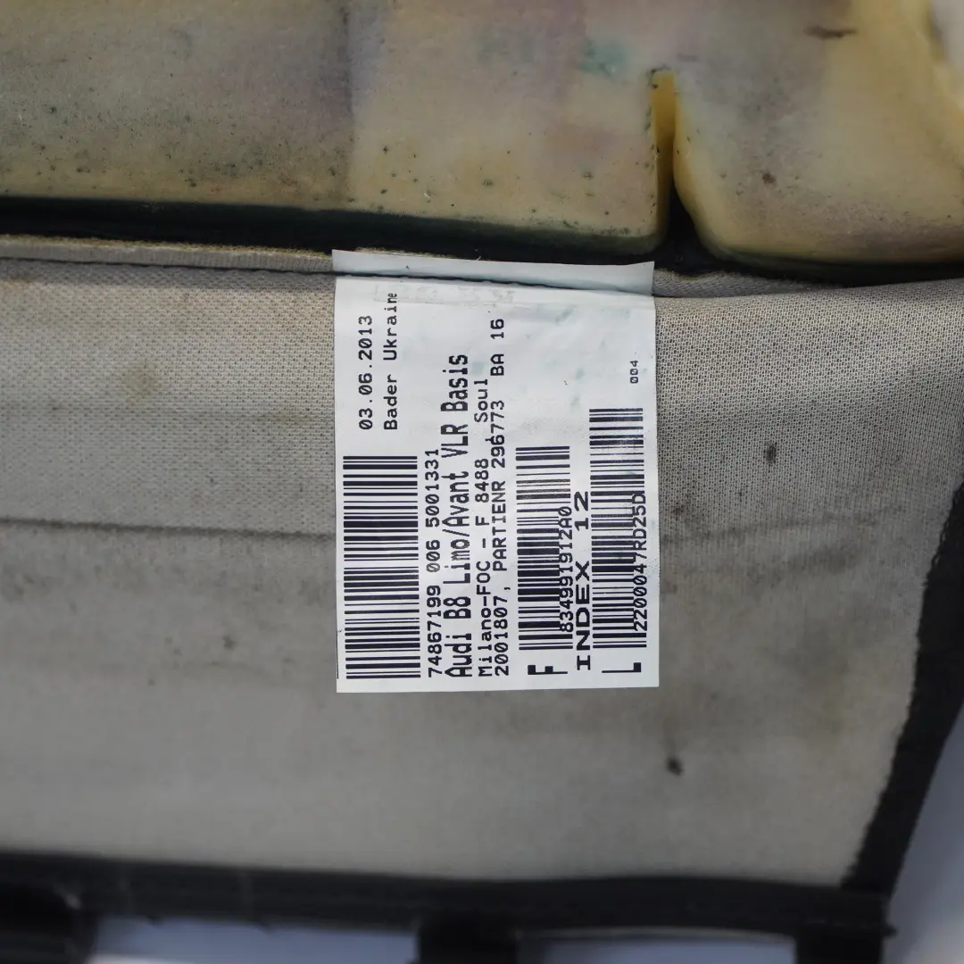 Audi A4 B8 Oparcie Fotela Przód Prawo Skóra - SKU 8K0881806C - Numer Części 8K0881806C