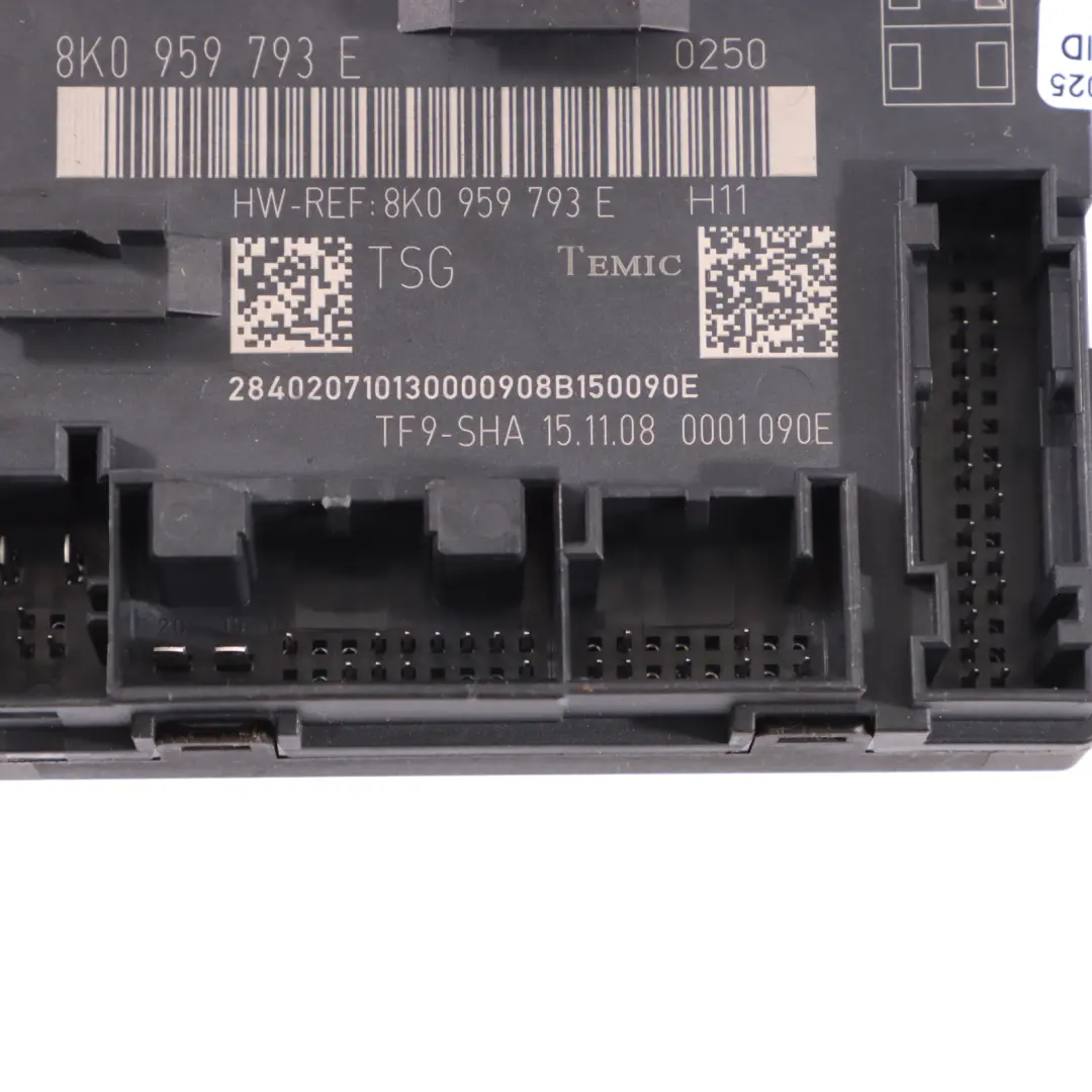 Module Porte Unité De Commande Côté Conducteur Avant ECU pour Audi A4 B8 à propos du numéro de pièce 8K0959793E Audi A4 B8 Module Porte Unité De Commande Côté Conducteur Avant ECU - SKU 8K0959793E - Numéro de pièce 8K0959793E