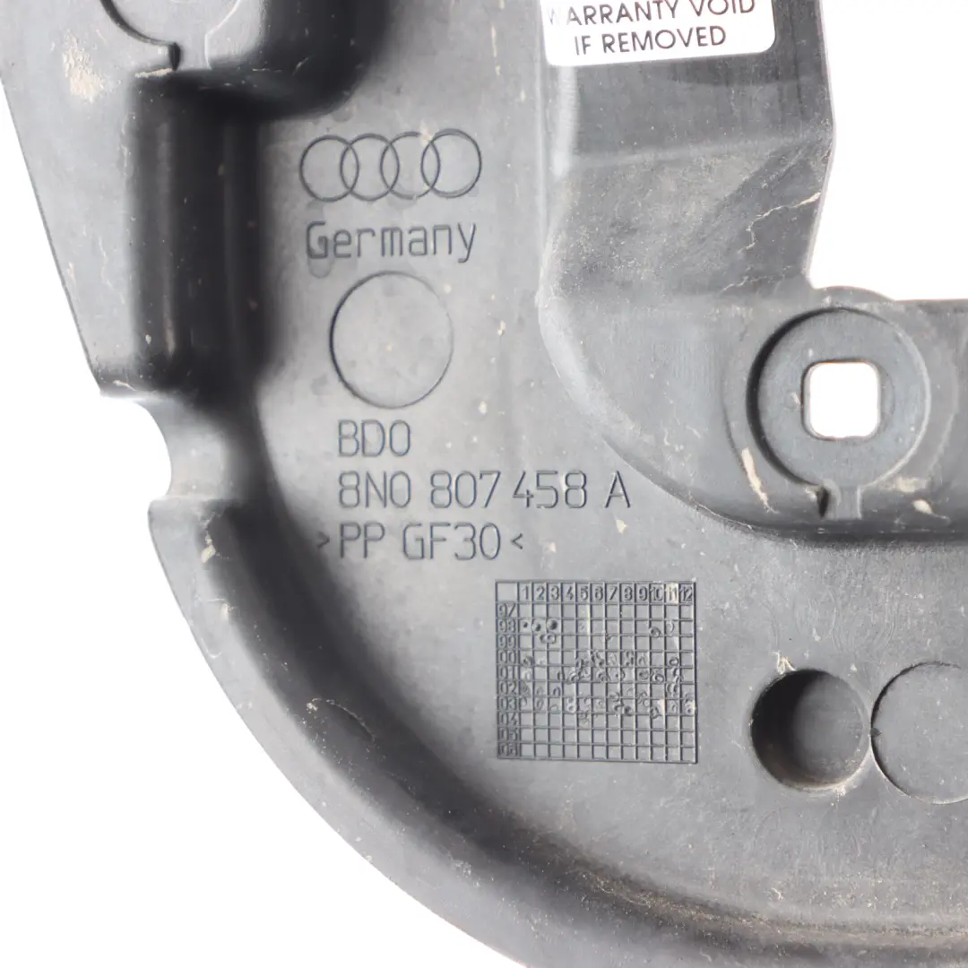 Audi TT 8N Bande Support Pare Chocs Arrière Central - SKU 8N0807458A - Numéro de pièce 8N0807458A