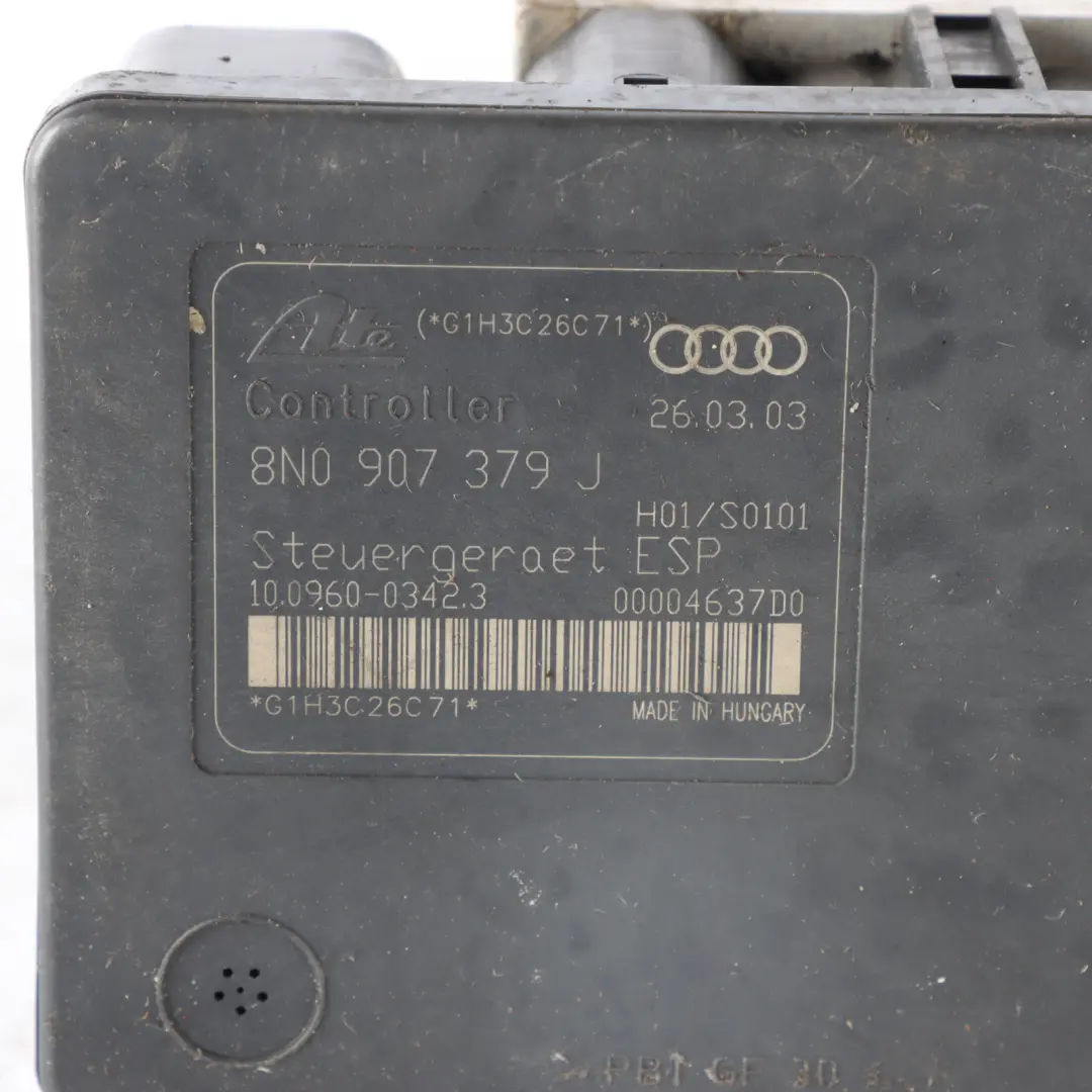 Audi TT 8N ABS Module De Commande De Pompe De Frein Hydraulique - SKU 8N0907379J - Numéro de pièce 8N0907379J