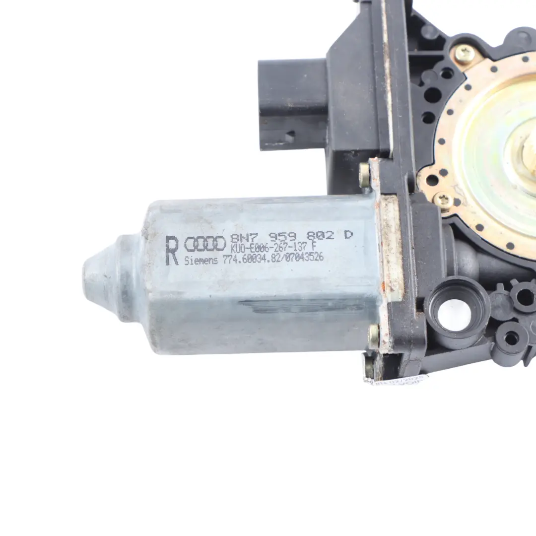 8N Convertible Electric Lifter Window Glass Motor Right O/S to Audi TT with Part number 8N7959802D Audi TT 8N Convertible Electric Lifter Window Glass Motor Right O/S - SKU 8N7959802D - Part number 8N7959802D