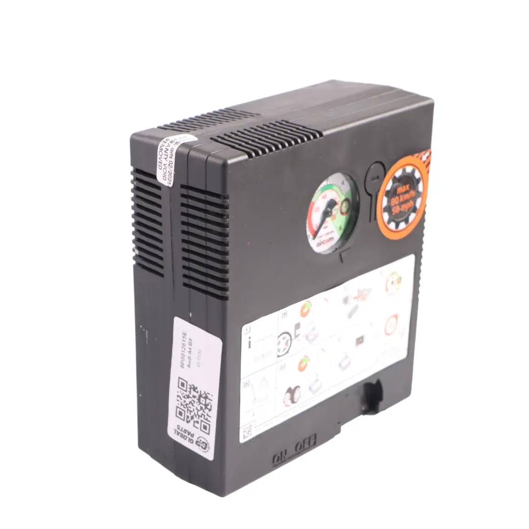 Tyre Inflation Air Pump Compressor to Volkswagen Skoda Audi Seat with Part number 8P0012615E Volkswagen Skoda Audi Seat Tyre Inflation Air Pump Compressor - SKU 8P0012615E - Part number 8P0012615E