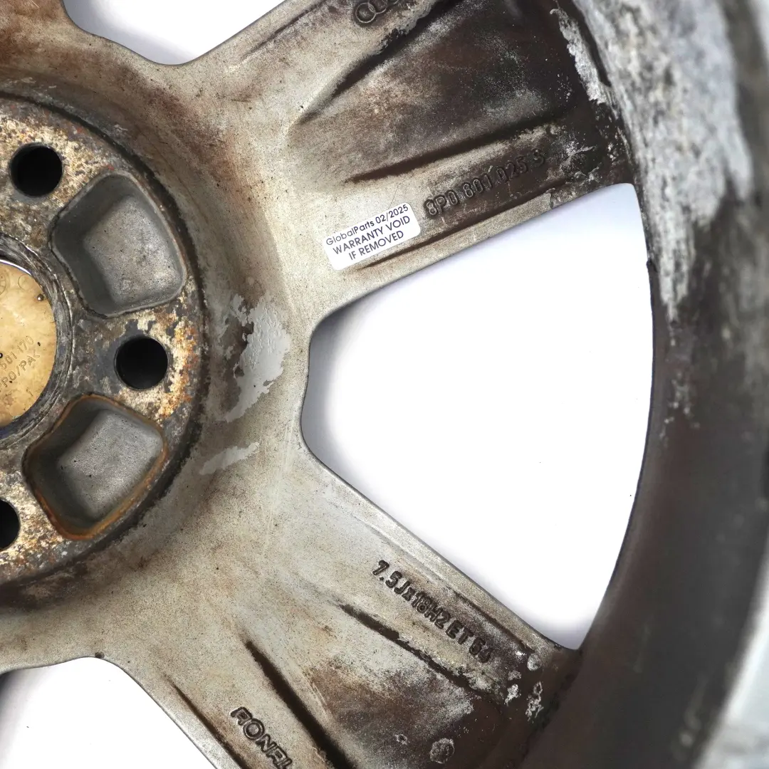 Grau Leichtmetallfelge Alufelge 18" ET:54 7,5J für Audi A3 8P mit Teilenummer 8P0601025S Audi A3 8P Grau Leichtmetallfelge Alufelge 18" ET:54 7,5J - SKU 8P0601025S-6 - Teilenummer 8P0601025S