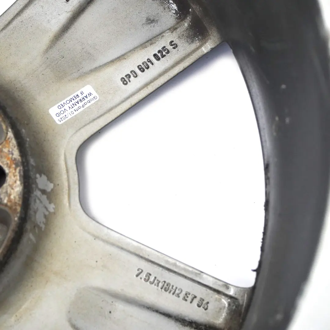 Audi A3 8P Grey Wheel Alloy Rim 18" ET:54 7,5J - SKU 8P0601025S-7 - Part number 8P0601025S