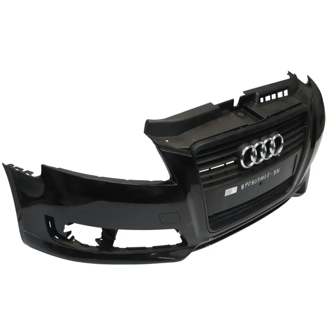 Audi A3 8P Front Bumper Trim Panel Cover Brilliant Black Metallic - Y9B - SKU 8P0807105E-BBL - Part number 8P0807105E