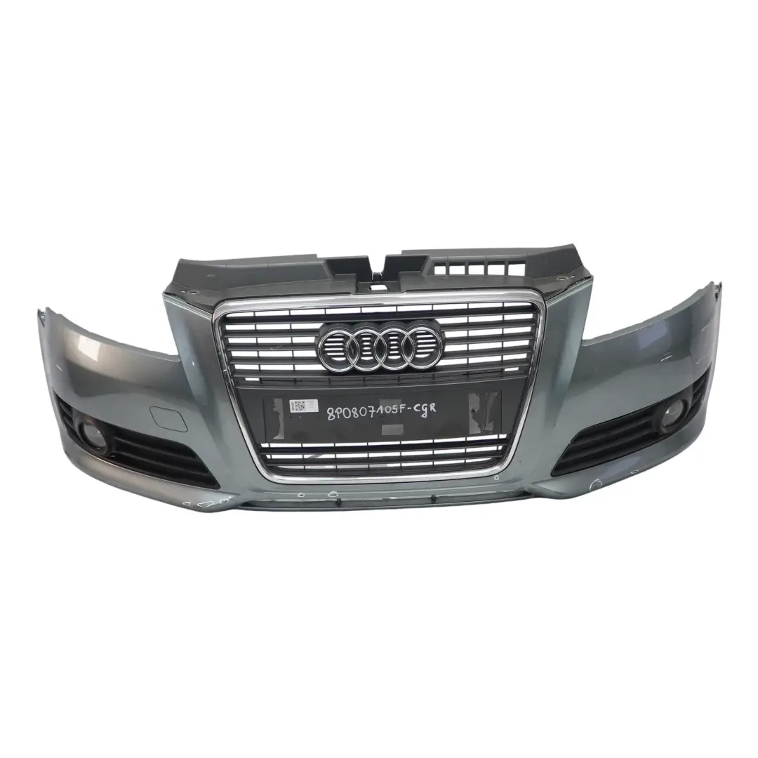 Front Bumper Trim Panel Cover Condor Grey Metallic - Y7E to Audi A3 8P with Part number 8P0807105F Audi A3 8P Front Bumper Trim Panel Cover Condor Grey Metallic - Y7E - SKU 8P0807105F-CGR - Part number 8P0807105F