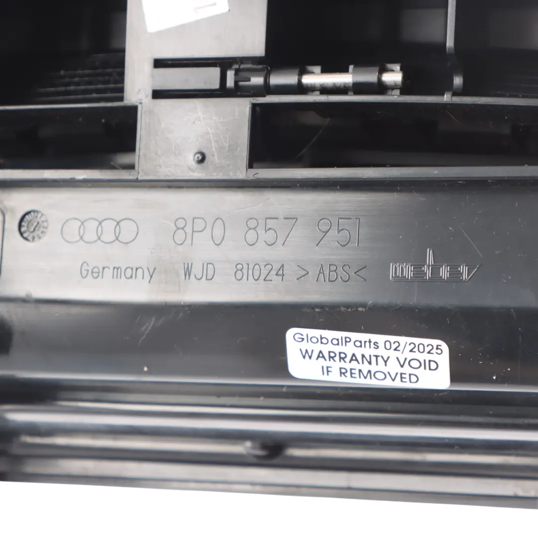 Centre Console Ash Tray Storage Compartment Cover to Audi A3 8P with Part number 8P0857951 Audi A3 8P Centre Console Ash Tray Storage Compartment Cover - SKU 8P0857951-2 - Part number 8P0857951