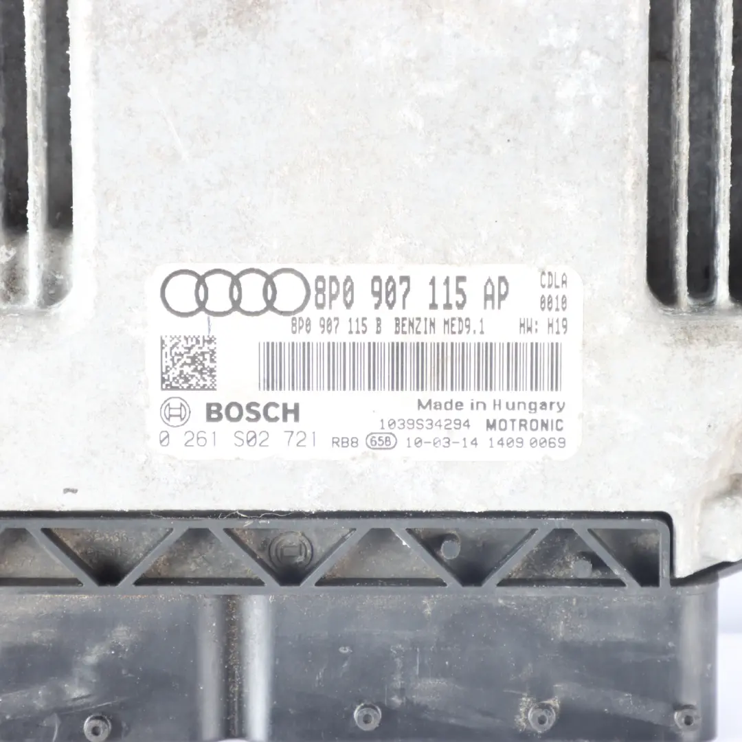 Audi S3 8P 2.0 TFSI CDLA 265HP Engine ECU Kit Ignition + Key Manual - SKU 8P0907115AP-2 - Part number 8P0907115AP