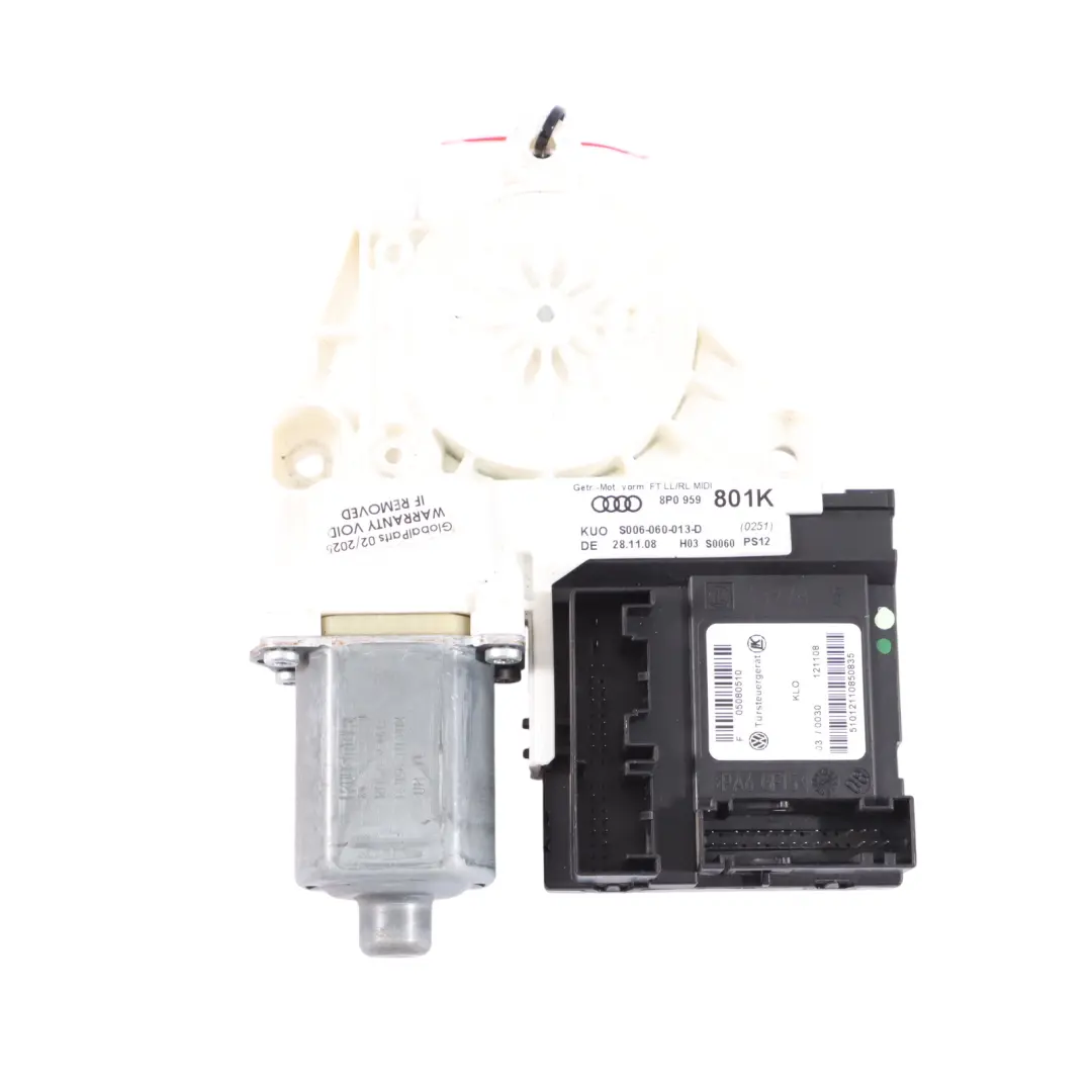 Elevalunas Lado Conductor Regulador Puerta 8P0959801K para Audi A3 8P Motor con número de pieza 8P0959801M Audi A3 8P Motor Elevalunas Lado Conductor Regulador Puerta 8P0959801K - SKU 8P0959801M - Número de pieza 8P0959801M