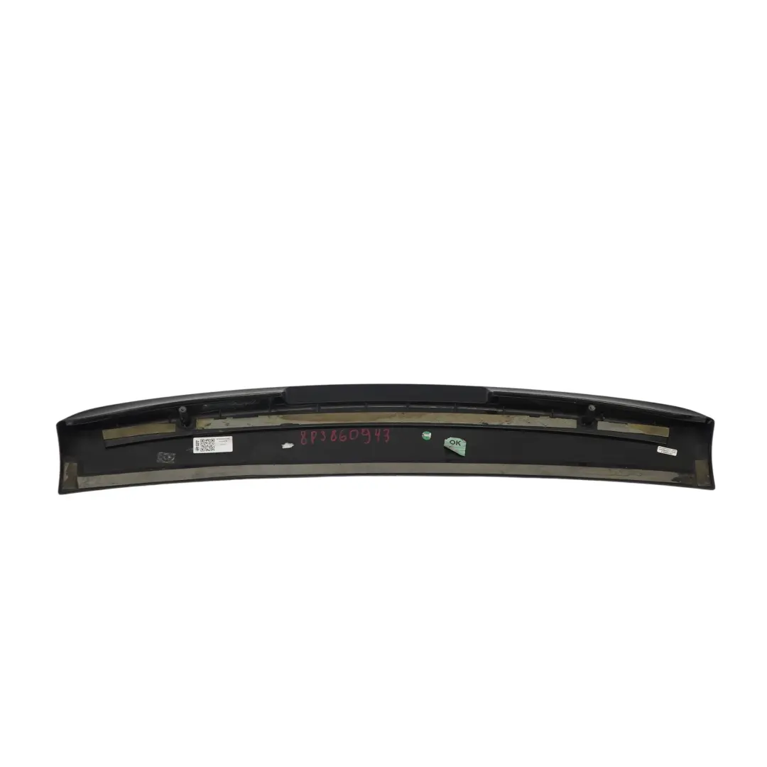 Audi A3 8P Kofferraum Heckklappe Heckspoilerblende Brilliantschwarz - LY9B - SKU 8P3860943-BBL - Teilenummer 8P3860943