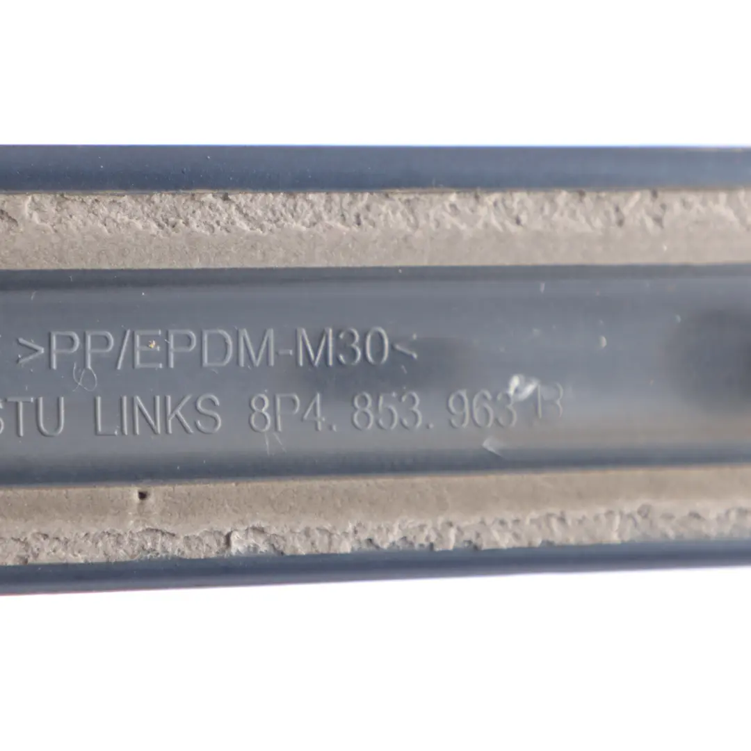 Door Trim Moulding Strip Rear Left N/S Scuba Blue Metallic - X5Q to Audi A3 8P with Part number 8P4853963B Audi A3 8P Door Trim Moulding Strip Rear Left N/S Scuba Blue Metallic - X5Q - SKU 8P4853963B-SCB - Part number 8P4853963B