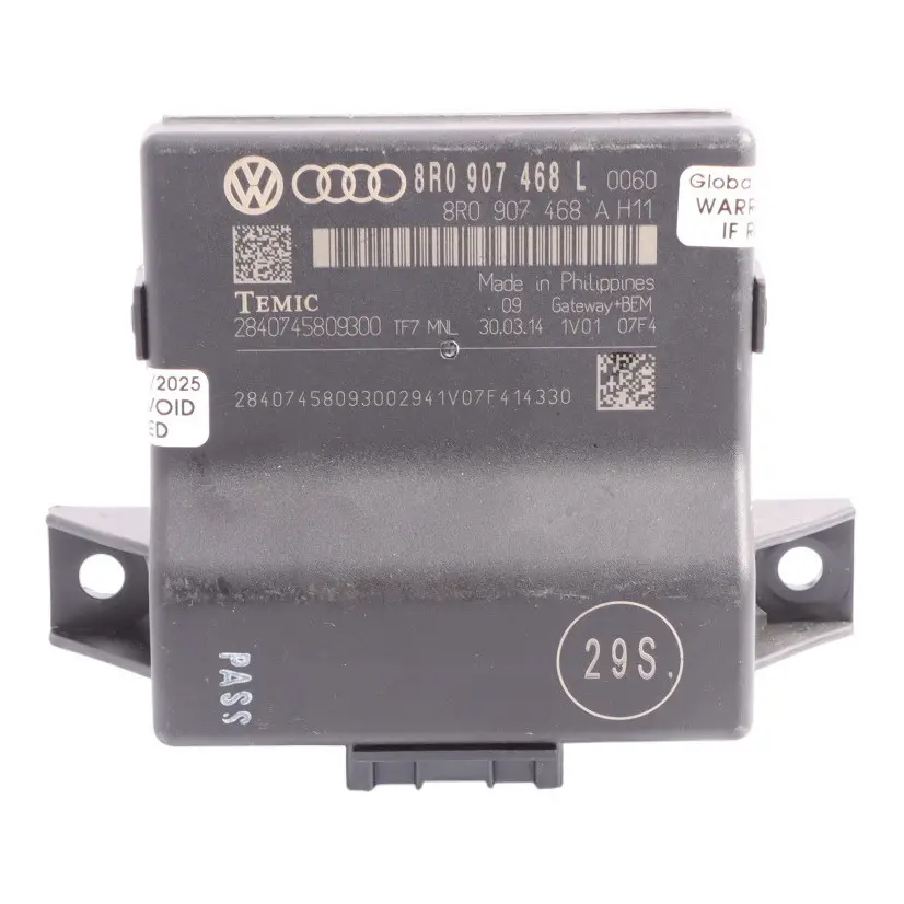 8F Moduł Sterownik Gateway ECU do Audi A5 o numerze 8R0907468L Audi A5 8F Moduł Sterownik Gateway ECU - SKU 8R0907468L - Numer Części 8R0907468L