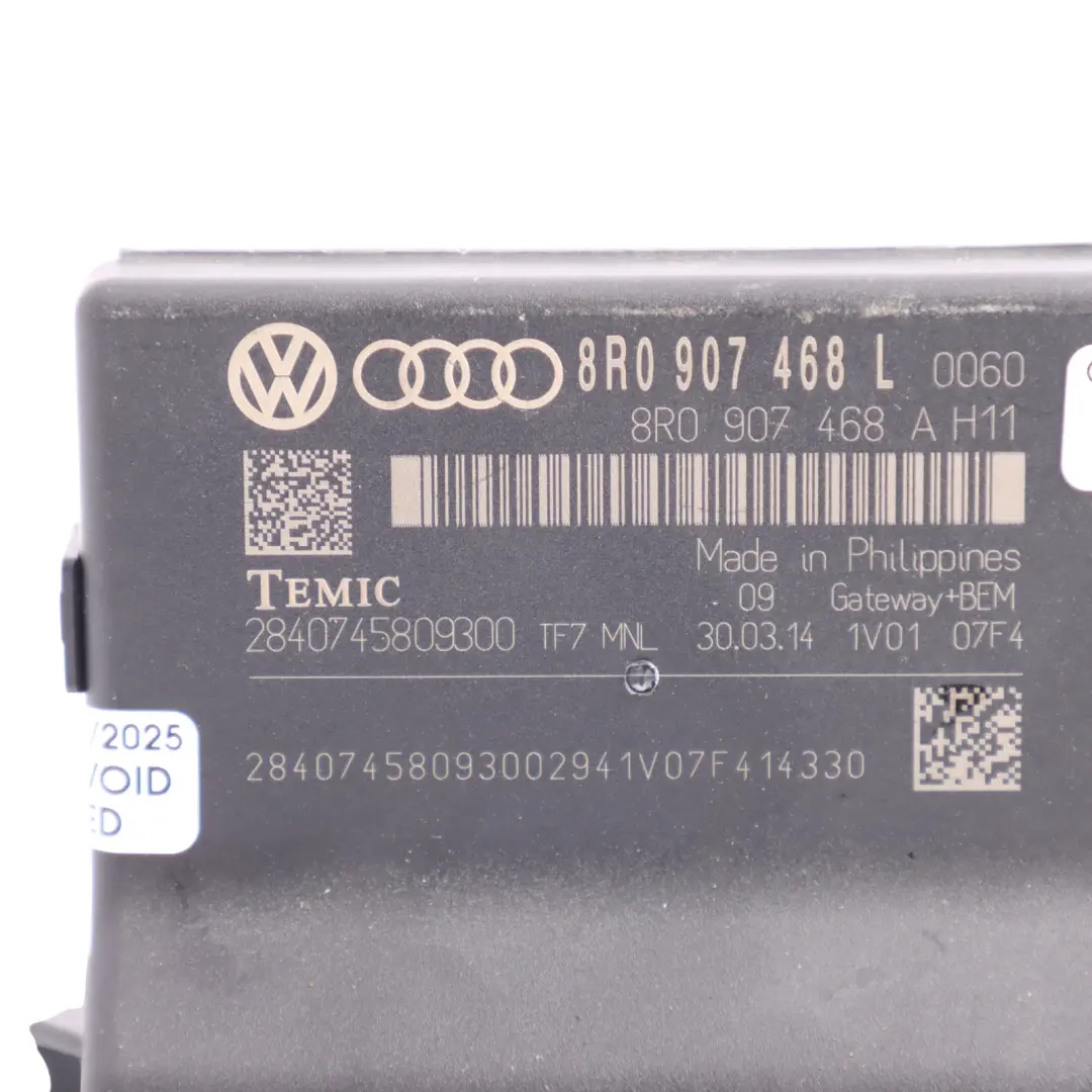 8F Gateway Control Unit Module ECU to Audi A5 with Part number 8R0907468L Audi A5 8F Gateway Control Unit Module ECU - SKU 8R0907468L - Part number 8R0907468L
