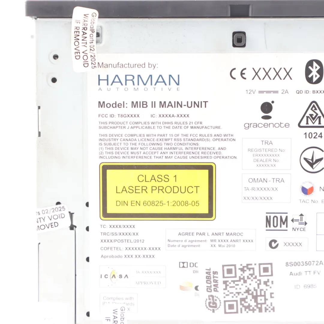 Audi TT FV Dashboard Sat Nav Drive Unit MMI Multimedia Infortaiment - SKU 8S0035072A - Part number 8S0035072A
