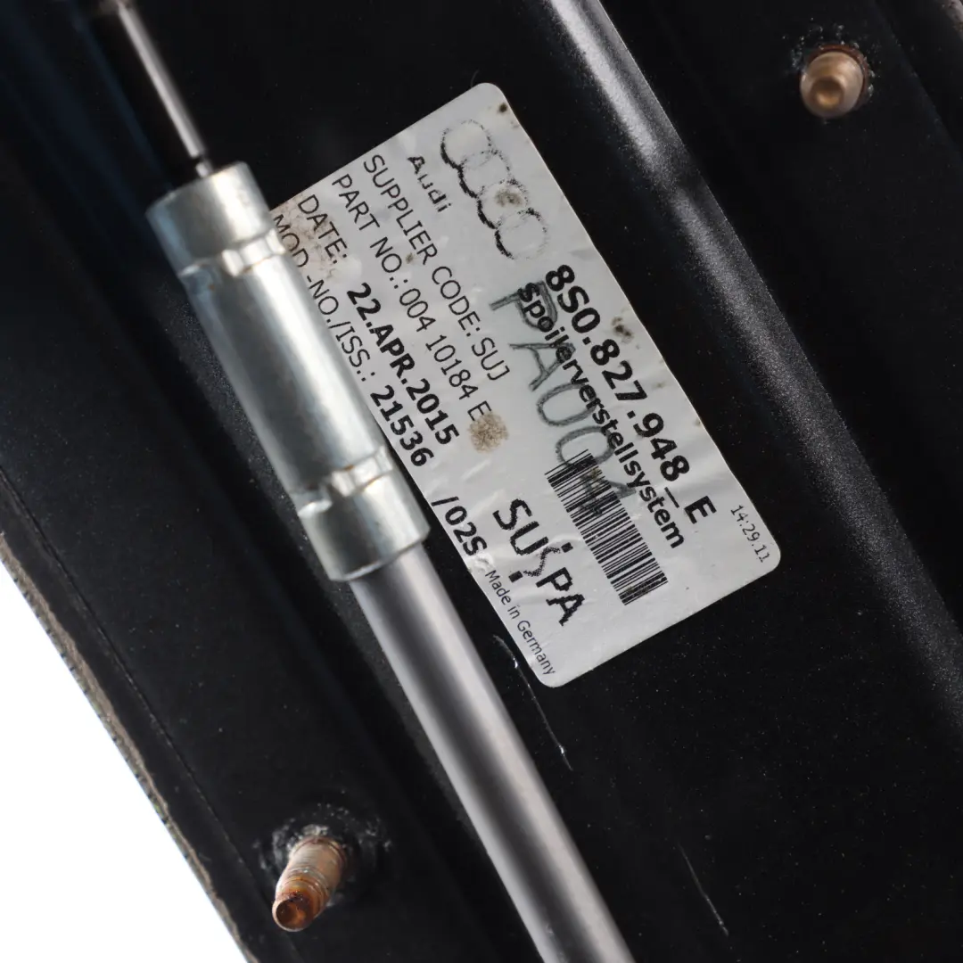 Spoiler Tailgate Trunk Electric Trim Panel Daytona Grey - Z7S to Audi TT FV Rear with Part number 8S0827934C Audi TT FV Rear Spoiler Tailgate Trunk Electric Trim Panel Daytona Grey - Z7S - SKU 8S0827934C-DGR - Part number 8S0827934C